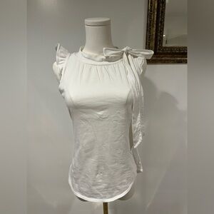 White Moschino Cheap and Chic Ruffled Tie Top